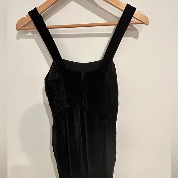 MADEWELL Crushed Velvet Black Jumpsuit, Size 00 - Picture 12 of 13